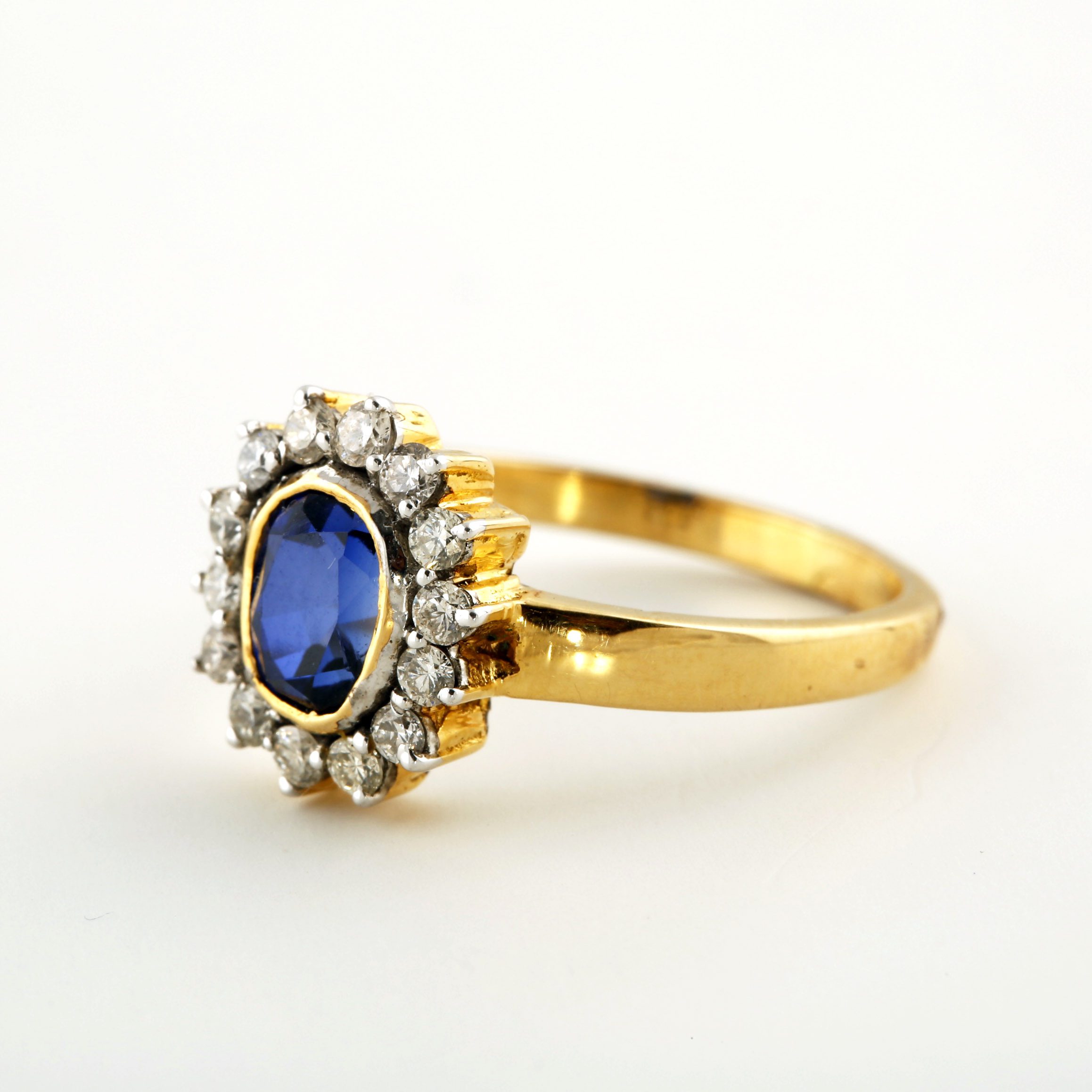 Mens Solitaire Light Sapphire Blue Stone 18kt Gold Plated Ring eBay
